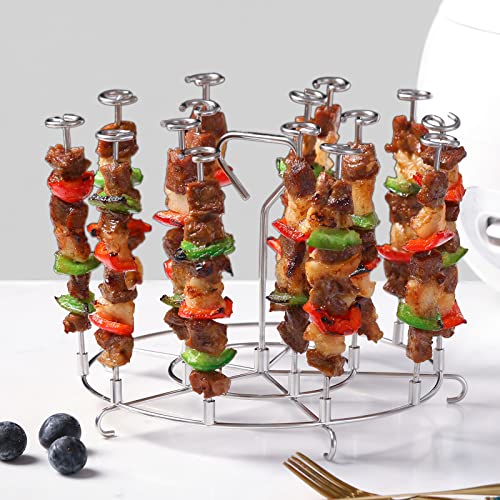 Skewer Stand, For Instant Pot 8 Qt Air Fryer Accessories, Stainless Steel Skewers Rack Holder Compatible with 8 Quart Pressure Cookers and for Ninja Foodi 8 Quart, Kabob Grill Instapot Accessory