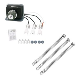 grisun 7628 igniter kit for genesis 310 and 320 gas grills, 19.5 inch 62752 burner tube kit replacement for weber genesis 300 pronpane (lp) with front control knob, 304 stainless steel burner