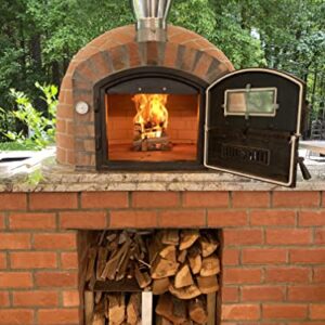 Authentic Pizza Ovens Rustic Lisboa Traditional Brick Premium Pizza Oven, Wood Fire Outdoor Oven