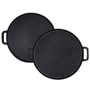 cast iron reversible grill/griddle,12-inch double handled cast iron stovetop grill/griddle
