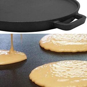 Cast Iron Reversible Grill/Griddle,12-Inch Double Handled Cast Iron Stovetop Grill/Griddle