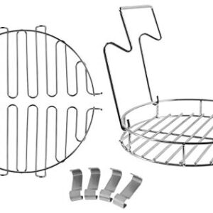 PETKAO Turkey Fryer Replacement Parts for Char Broil Big Easy Turkey Fryer Accessories & Char Broil Big Easy, Oilless Turkey Fryer, Char-Broil Bunk Bed Basket, Leg Rack & Rib Hooks, Stainless Steel