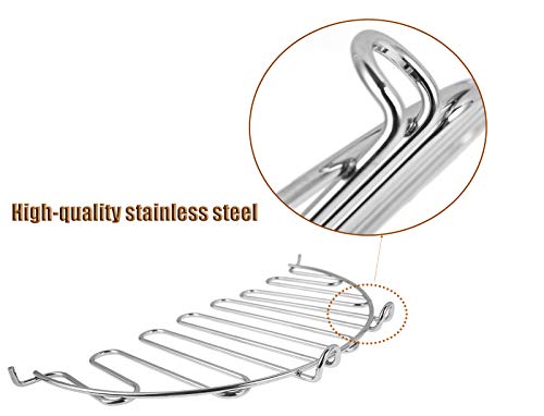 PETKAO Turkey Fryer Replacement Parts for Char Broil Big Easy Turkey Fryer Accessories & Char Broil Big Easy, Oilless Turkey Fryer, Char-Broil Bunk Bed Basket, Leg Rack & Rib Hooks, Stainless Steel