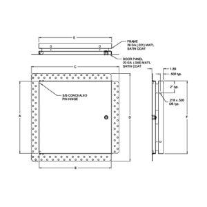 Best - 16" x 16" Flush Access Door with Drywall Bead Flange