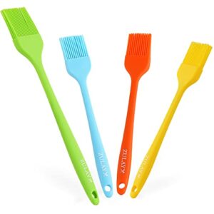 zulay (set of 4) pastry brush – heat resistant silicone basting brush with soft flexible bristles – assorted basting brush ideal for bbq, marinating, or spreading butter & oil