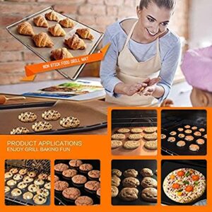 ZCMIAO BBQ Grill Mat, Thickness 0.25mm Non Stick BBQ Mat with Holes Heavy Duty 500 ℉ Grill & Baking Mats (Set of 6), Easy Clean & Use BBQ Accessories, Reusable on Gas Charcoal Electric Grills Black