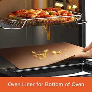 4 Pack Large Copper Oven Liners for Bottom of Electric Gas Oven, Reusable - Heavy Duty Non-stick Teflon Mats 15.8"x 23.7", Easy to Clean - Oven Floor Protector Liner -Reduce Food Spills and Stuck