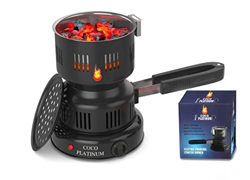 Multipurpose Electric Charcoal Starter - Electric Charcoal Burner Electric Stove - 650W Hot Plate Electric with Stainless Steel Coiled Burner