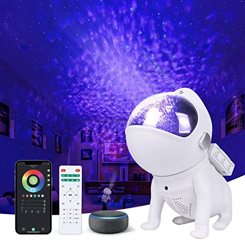 Luubeibei Space Dog Star Projector Galaxy Projection Light Night Built-in Bluetooth Speaker and Remote Starry Sky with Timer for Adults and Kids Decor for Bedroom Ceiling and Holiday Gift Lamp