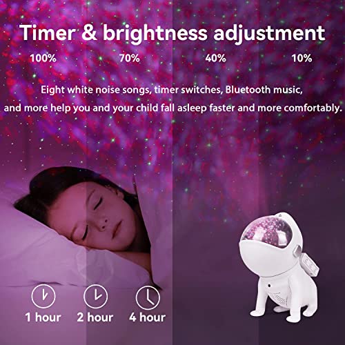 Luubeibei Space Dog Star Projector Galaxy Projection Light Night Built-in Bluetooth Speaker and Remote Starry Sky with Timer for Adults and Kids Decor for Bedroom Ceiling and Holiday Gift Lamp