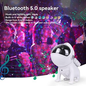 Luubeibei Space Dog Star Projector Galaxy Projection Light Night Built-in Bluetooth Speaker and Remote Starry Sky with Timer for Adults and Kids Decor for Bedroom Ceiling and Holiday Gift Lamp