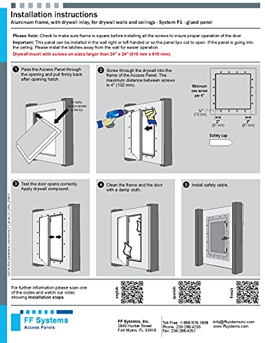 24"X 36" Access Panel with 1/2" Drywall Inlay - F1