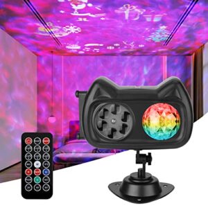 valentine projector lights outdoor, hd effect valentine day decorations with remote control, 3d ocean wave & patterns, 2 in 1 indoor & outdoor light projector for valentine birthday party decorations