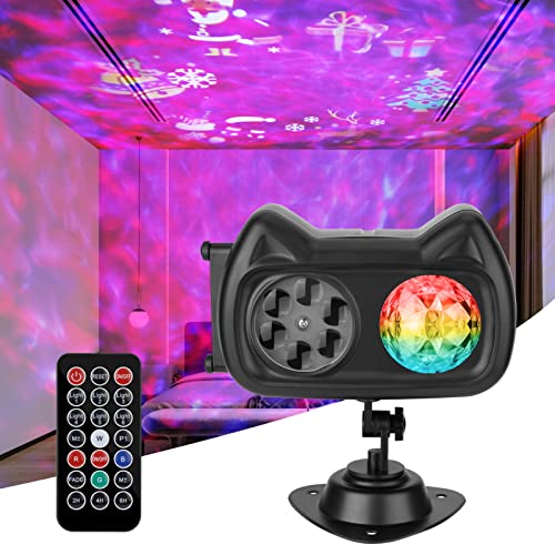 Valentine Projector Lights Outdoor, HD Effect Valentine Day Decorations with Remote Control, 3D Ocean Wave & Patterns, 2 in 1 Indoor & Outdoor Light Projector for Valentine Birthday Party Decorations