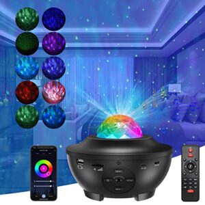 galaxy projector star projector with remote/smart app control&voice control&music speaker&timer,starry sky night light projector for kids adults bedroom/party/valentine’s day/holiday decoration