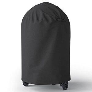 shinestar 6755 grill cover for char-griller akorn kamado and premium kettle charcoal grill, heavy duty waterproof kamado grill cover, black