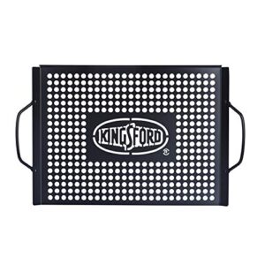 kingsford heavy duty non-stick grill topper | non-stick, rust resistant grill pan with handles | easy to use bbq grill accessories made from durable carbon steel | kingsford grill accessories
