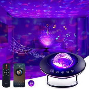 nxentc led star projector, galaxy lighting ufo light projector star light lamp with remote, bluetooth speaker and timer night light projector for kids, adults, gaming room, home theater