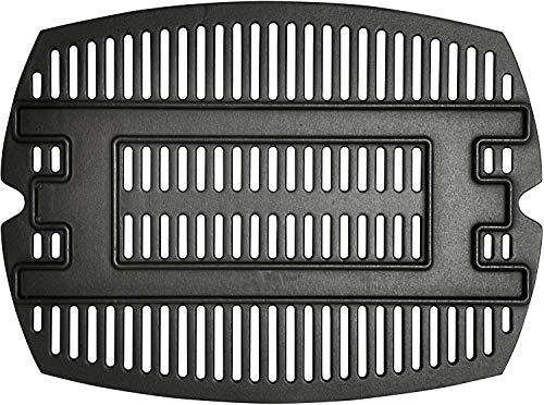 SafBbcue 7644/7582 Cast Iron Grate and 60040 Grill Burner Compatible Weber Q100, Q120, Q1000, Q1200, Baby Q, 386001, 386002, 516002, 516001, 50060001, 5106000 Grills