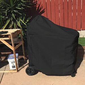 Kamado Cart Grill Cover Heavy Duty Weather Resistant Akorn Kamado Cart Grill Cover Black, 45" L x 30" D x 47" H