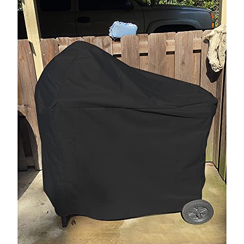 Kamado Cart Grill Cover Heavy Duty Weather Resistant Akorn Kamado Cart Grill Cover Black, 45" L x 30" D x 47" H