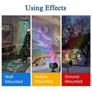 Christmas Halloween Projector Lights Outdoor Holiday, 18 HD Effects (3D Ocean Wave & Patterns) Waterproof with RF Remote Control Timer for Indoor Holiday Party Home Garden Decorations