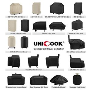 Unicook Heavy Duty Waterproof Wood Pellet Grill Cover, Full Length Grill Cover, Fade and UV Resistant Material, Compatible for Traeger 22 Series Pellet Grill, Z Grill 550B and More, Black