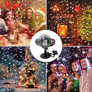 Christmas Snowfall Projector Lights, Censinda Waterproof Holiday Projection Light for Indoor Outdoor, White Snow Fall Decorative Lights with Remote & Timer for Xmas,Party,Wedding,Holiday Decor