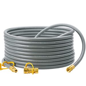 calpose 40 feet 3/8 inch id natural gas grill hose with quick connect fittings, natural gas line for grill, pizza oven, heater and more low pressure appliance