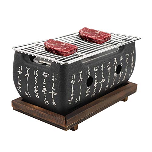 Japanese Yakiniku Grill, Portable Barbecue Stove Heat-Resistant Japanese Food Charcoal Stove, Independent Carbon Trough, for Household, Yakiniku, Robata, Yakitori, Takoyaki and BBQ