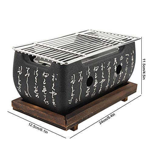 Japanese Yakiniku Grill, Portable Barbecue Stove Heat-Resistant Japanese Food Charcoal Stove, Independent Carbon Trough, for Household, Yakiniku, Robata, Yakitori, Takoyaki and BBQ