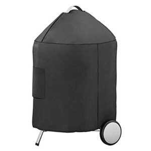 qulimetal 7150 charcoal grill cover, heavy duty round kettle grill cover for weber 22 inch premium kettle charcoal grills, waterproof & weather resistant small smoker cover, compared to weber 7150