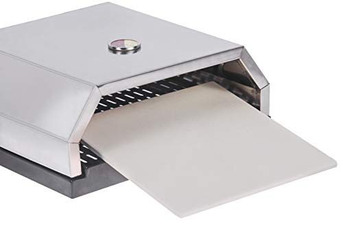 Open Faced Grill Pizza Oven for Gas or Charcoal Grill, includes ceramic stone and thermometer