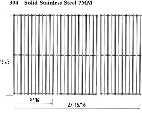 Votenli S6876C (3-Pack) 16 7/8" Stainless Steel Cooking Grid Grates for Charbroil 463420509,463460708,463460710,463461613, 463461614, 466420909,463420508,466420911,463440109B Master Chef 85-3065-6