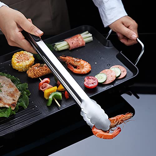 16 Inch Barbecue Tongs, Stainless Steel BBQ Tongs, Premium Grill Tongs for Cooking, Metal Tongs for Massive Meat, Locking Kitchen Tongs, Stylish Sturdy Cooking Tongs