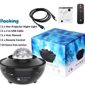 Sertuluz Galaxy Projector Light Ocean Wave Projector,3 in 1 Starry Night Light Projector Bedroom w/LED Nebula Cloud and Bluetooth Music Speaker As Gifts Decor Birthday Party Wedding Bedroom Living