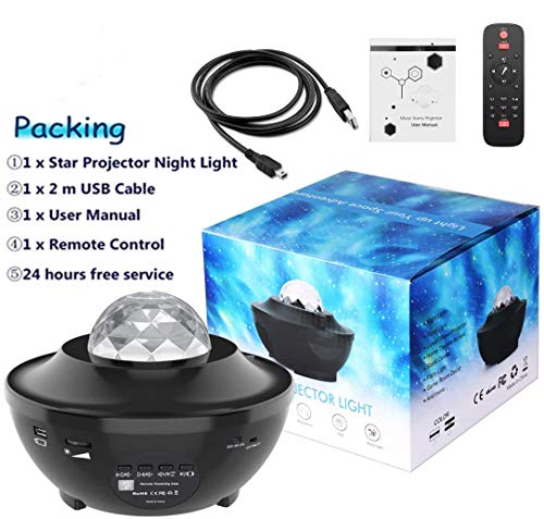 Sertuluz Galaxy Projector Light Ocean Wave Projector,3 in 1 Starry Night Light Projector Bedroom w/LED Nebula Cloud and Bluetooth Music Speaker As Gifts Decor Birthday Party Wedding Bedroom Living