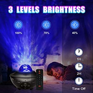 Sertuluz Galaxy Projector Light Ocean Wave Projector,3 in 1 Starry Night Light Projector Bedroom w/LED Nebula Cloud and Bluetooth Music Speaker As Gifts Decor Birthday Party Wedding Bedroom Living