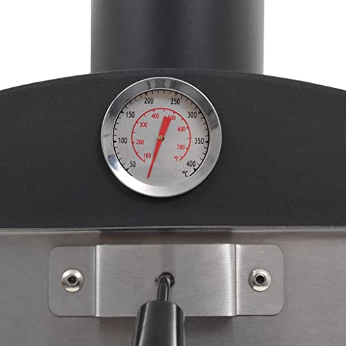 CHARMMA Charcoal Fired Outdoor Pizza Oven With Fireclay Stones Heavy Duty Outdoor Oven For Pizzas,Bread,Cakes or Pies BBQ Oven Smoker With Built-in Thermometer