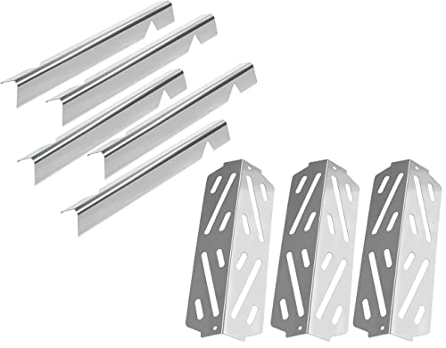 Hongso 17-1/8" Flavorizer Bars and 12-1/2" SS Heat Deflectors for Weber Genesis II 310, Genesis II LX 340, 300 Series (2017 and Newer)