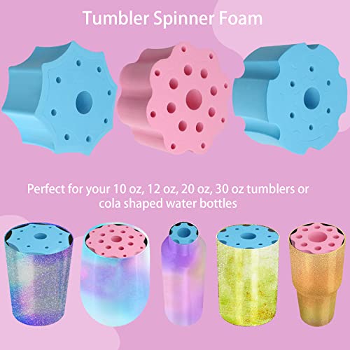 Epoxy Glitter Pen Turner Attachment, 6Pcs Epoxy Pen Adapter for Tumbler Turner 3/4" PVC Pipe with 24 Dowels, 24 Sleeves and 24 Plugs, Epoxy Cup Turner Pen Turner to Hold The Pens