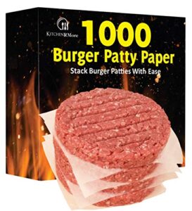 kitchen rmore burger patty paper 1000 pcs – hamburger wax paper to separate frozen pressed patties bbq – for easy release from burger press patty maker – for origami and patty paper geometry math