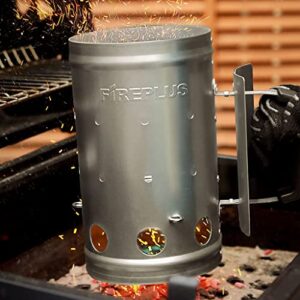 Charcoal Chimney Starter | BBQ Chimney Starter for Charcoal Grill and Barbecues, Compact Easy to Use Chimney Starters and BBQ Grill Tools (Color : Silver, Size : 16 * 27cm)