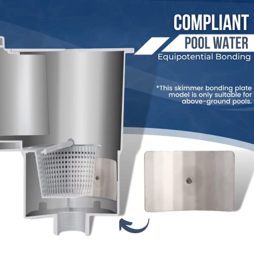 Above-Ground Pool Skimmer Water Bonding Plate Kit - Compliant Pool Water Equipotential Bonding