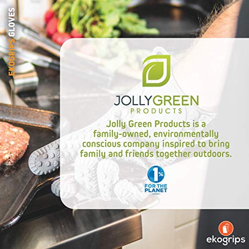 Jolly Green Products Ekogrips Premium Heat-Resistant BBQ Gloves for Cooking and Meat Handling, Kitchen Oven Gloves, Fireplace Accessory, Campfire Gloves, BBQ Mitt, Dishwashing Gloves (Orange, One-Size Fits Most)