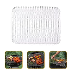 Luxshiny BBQ Grill Mesh Mat: 10Pcs Disposable Aluminum Grill Topper Broiler Net Pans Non-Stick Cooking Grid Grates Pad Baking Tools for Outdoor Camping Barbeque Picnics Backpacking Backyards