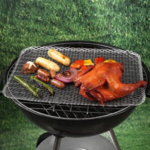 Luxshiny BBQ Grill Mesh Mat: 10Pcs Disposable Aluminum Grill Topper Broiler Net Pans Non-Stick Cooking Grid Grates Pad Baking Tools for Outdoor Camping Barbeque Picnics Backpacking Backyards