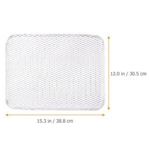 Luxshiny BBQ Grill Mesh Mat: 10Pcs Disposable Aluminum Grill Topper Broiler Net Pans Non-Stick Cooking Grid Grates Pad Baking Tools for Outdoor Camping Barbeque Picnics Backpacking Backyards