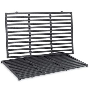 uniflasy 7524 cooking grates for weber genesis e and s 300 series, (19.5 x 12.9 x 0.5) genesis e310 e320 e330 s310 s320 s330 gas grill, genesis grill parts replacement cast iron grill grates, 7528