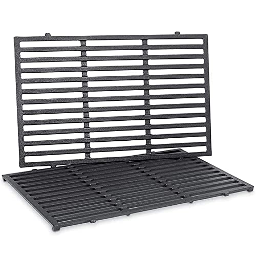 Uniflasy 7524 Cooking Grates for Weber Genesis E and S 300 Series, (19.5 x 12.9 x 0.5) Genesis E310 E320 E330 S310 S320 S330 Gas Grill, Genesis Grill Parts Replacement Cast Iron Grill Grates, 7528